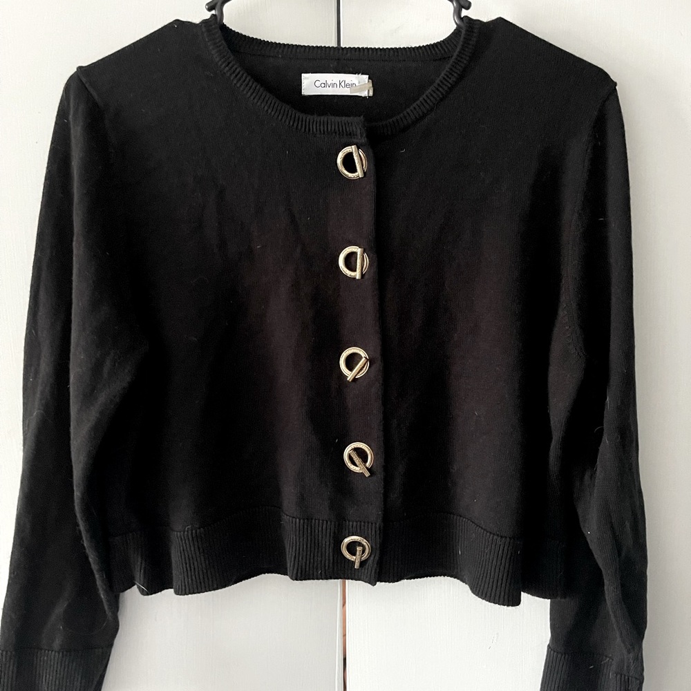 Calvin Klein cardigan sweater with gold details